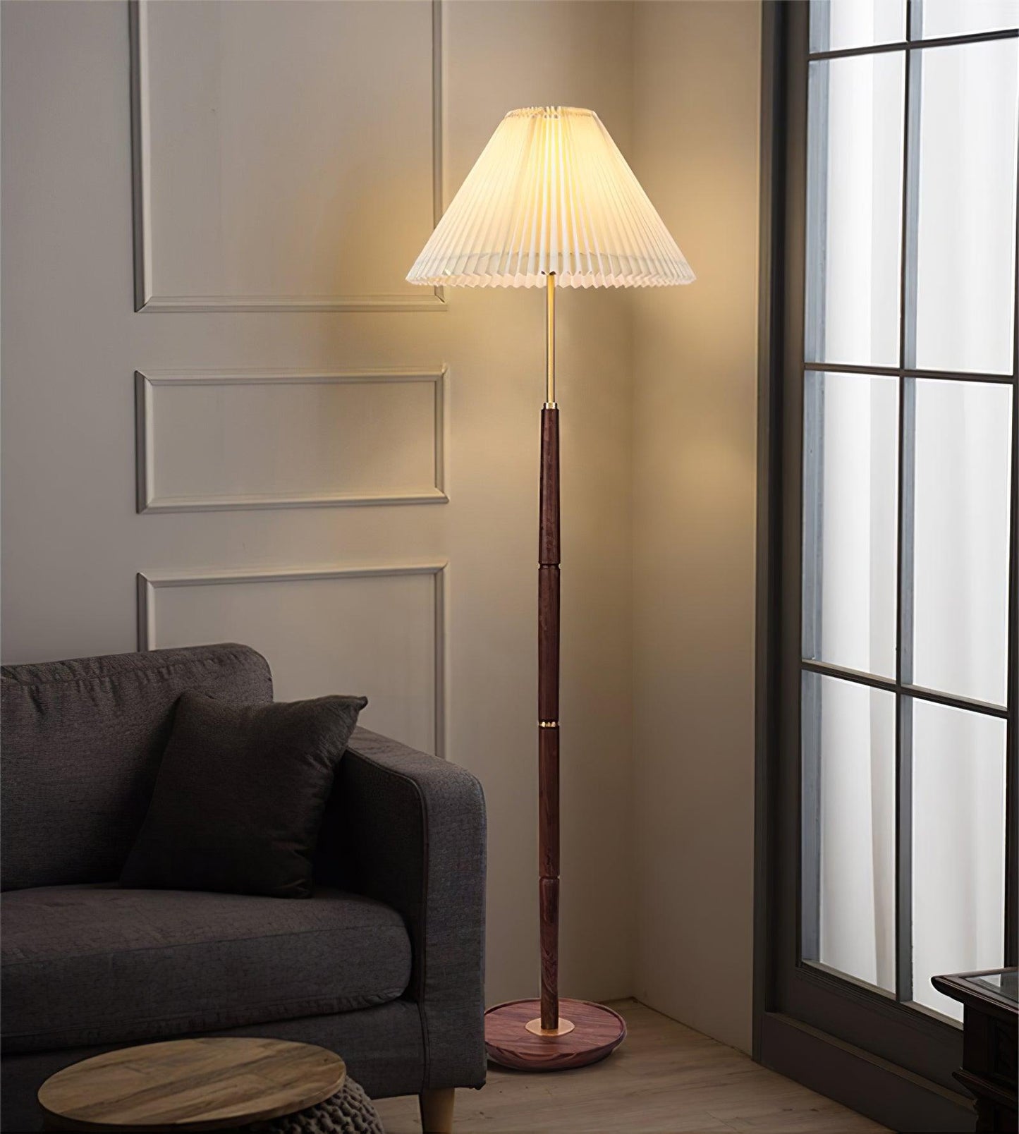 Pleated Floor Lamp with Adjustable Brightness