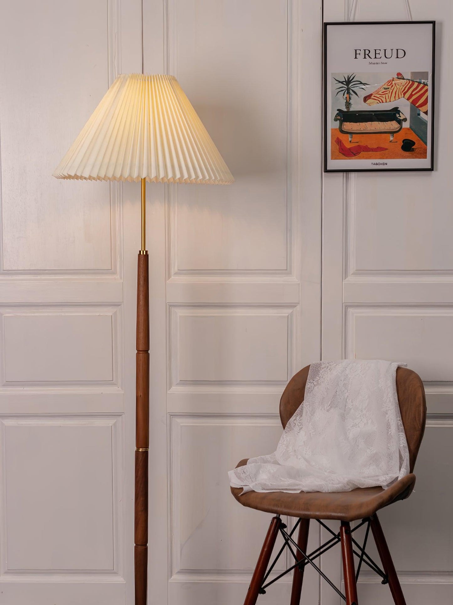 Pleated Floor Lamp with Adjustable Brightness
