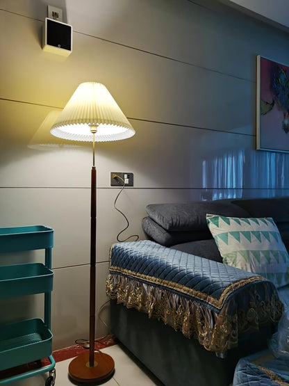 Pleated Floor Lamp with Adjustable Brightness