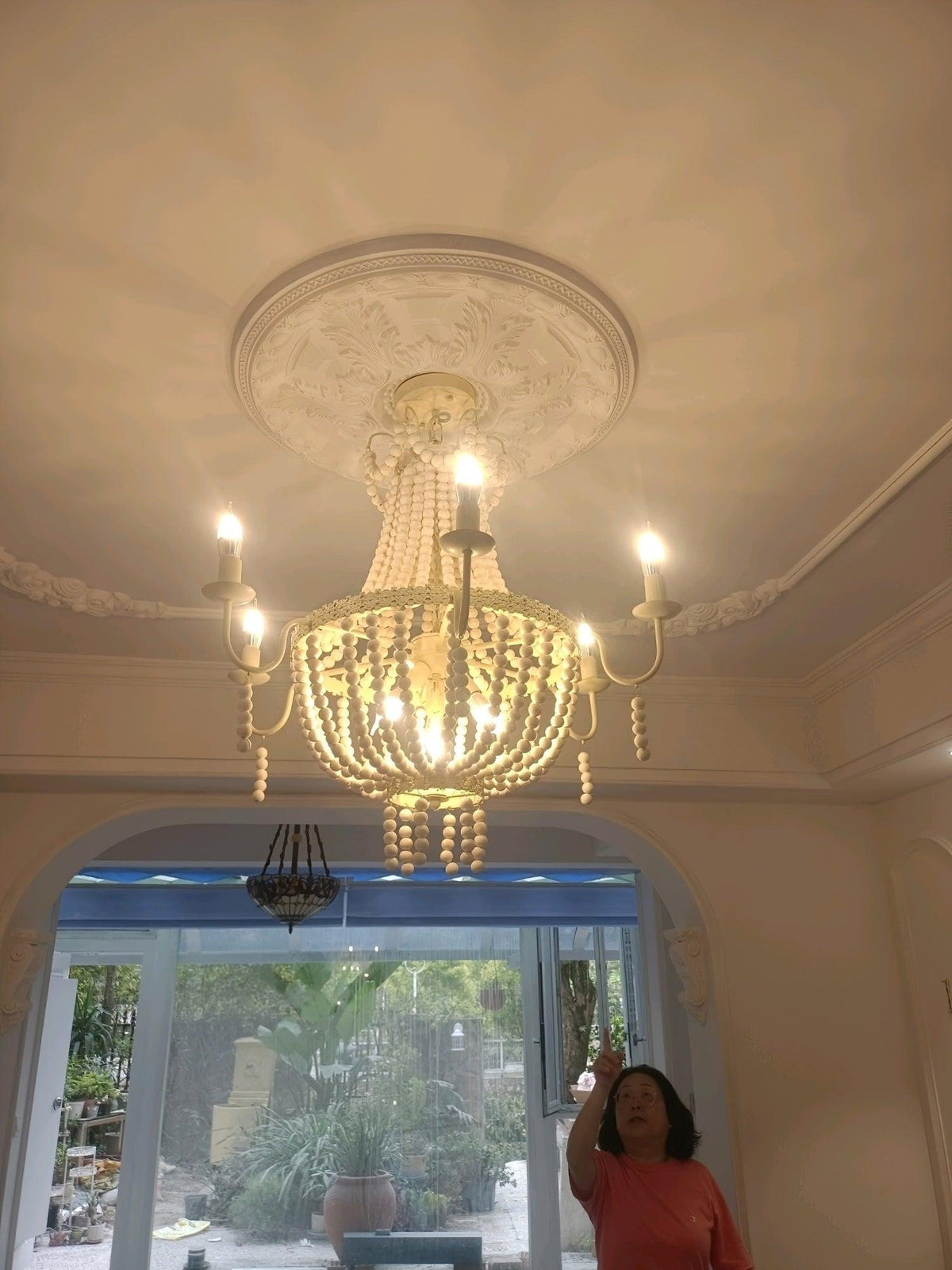 Modern Chandelier with Crystal Accents