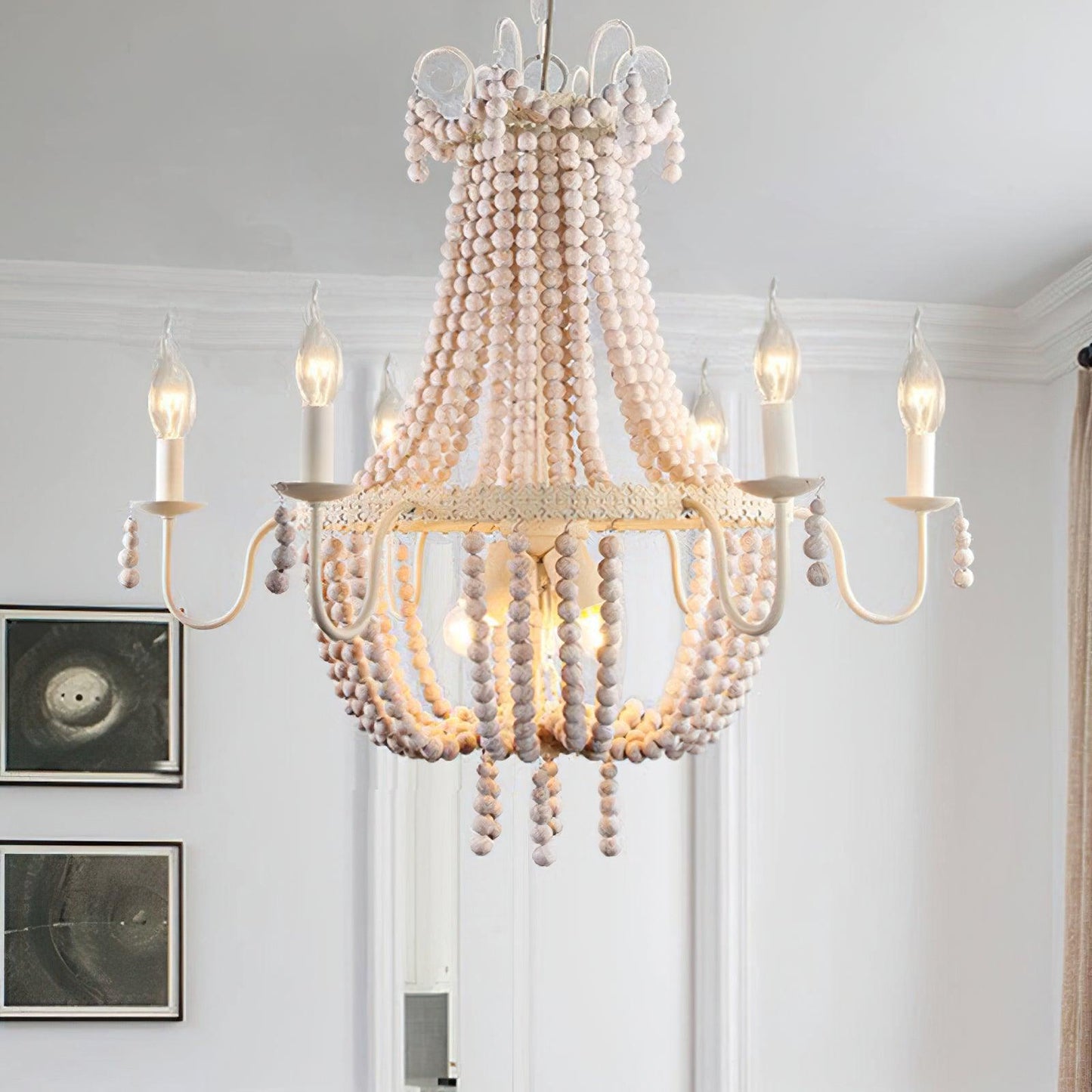 Modern Chandelier with Crystal Accents — detail view