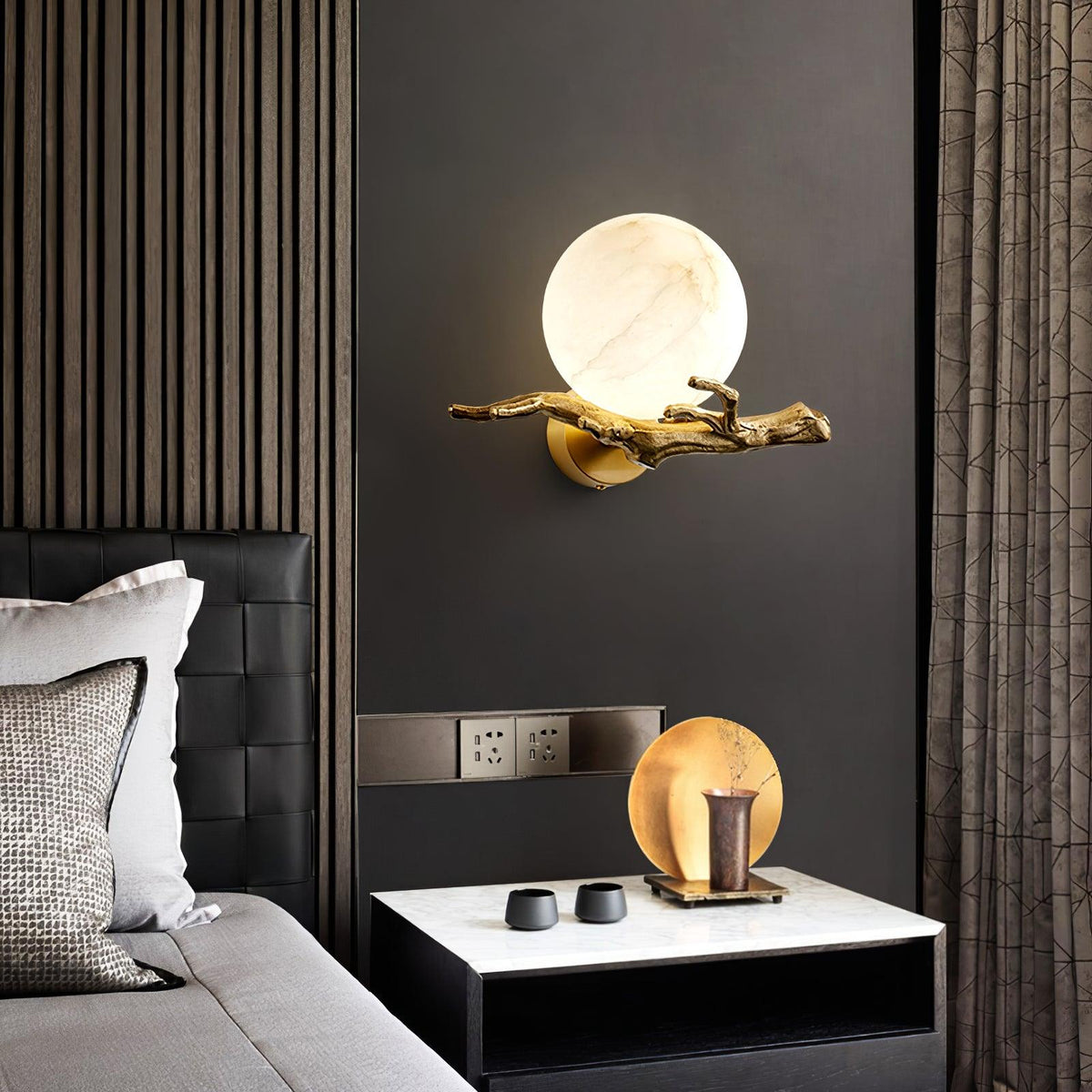 Retro Twig Wall Lamp, Adjustable Light Direction — detail view