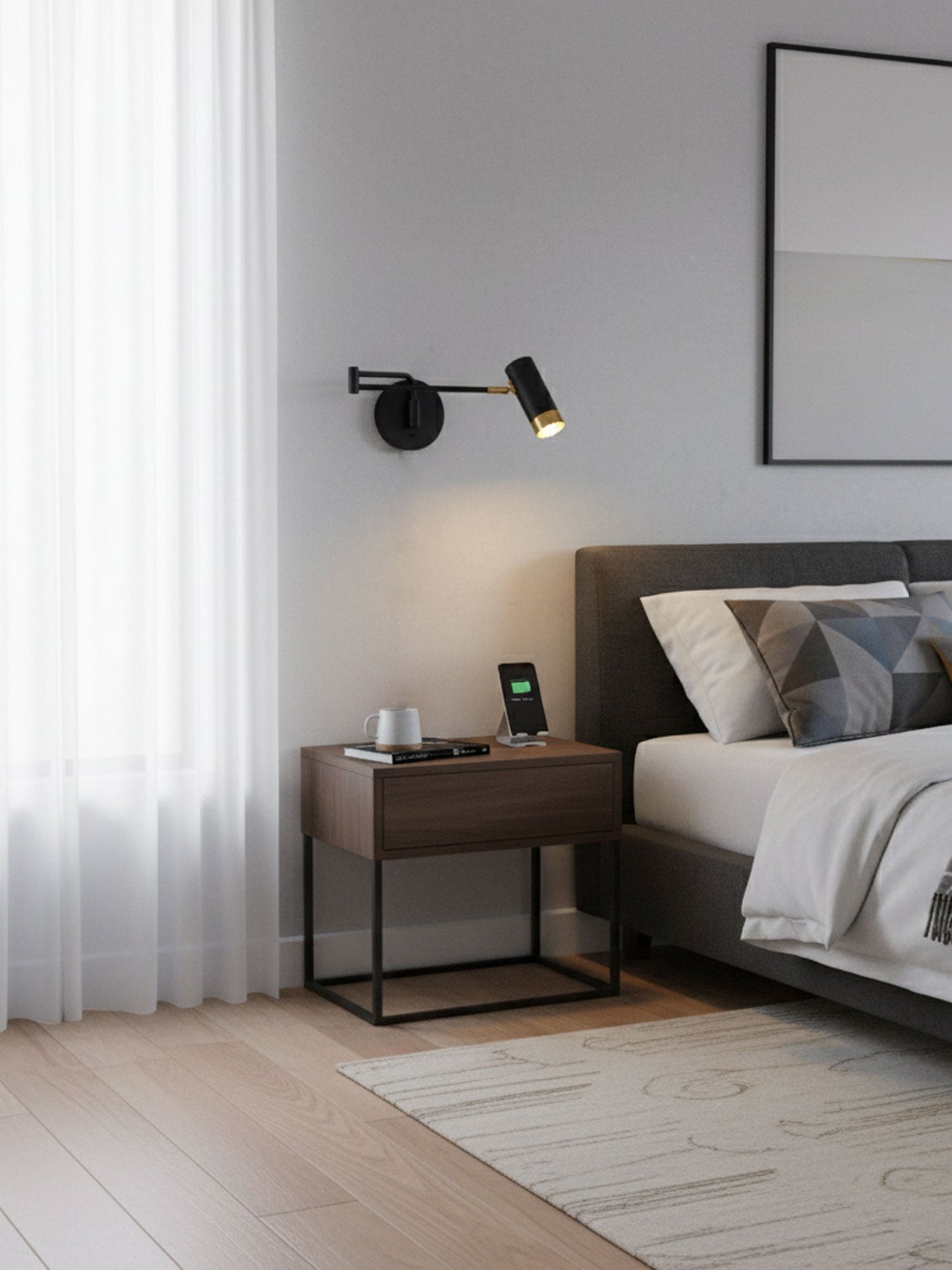 Ridge Arm Wall Lamp with Adjustable Angle