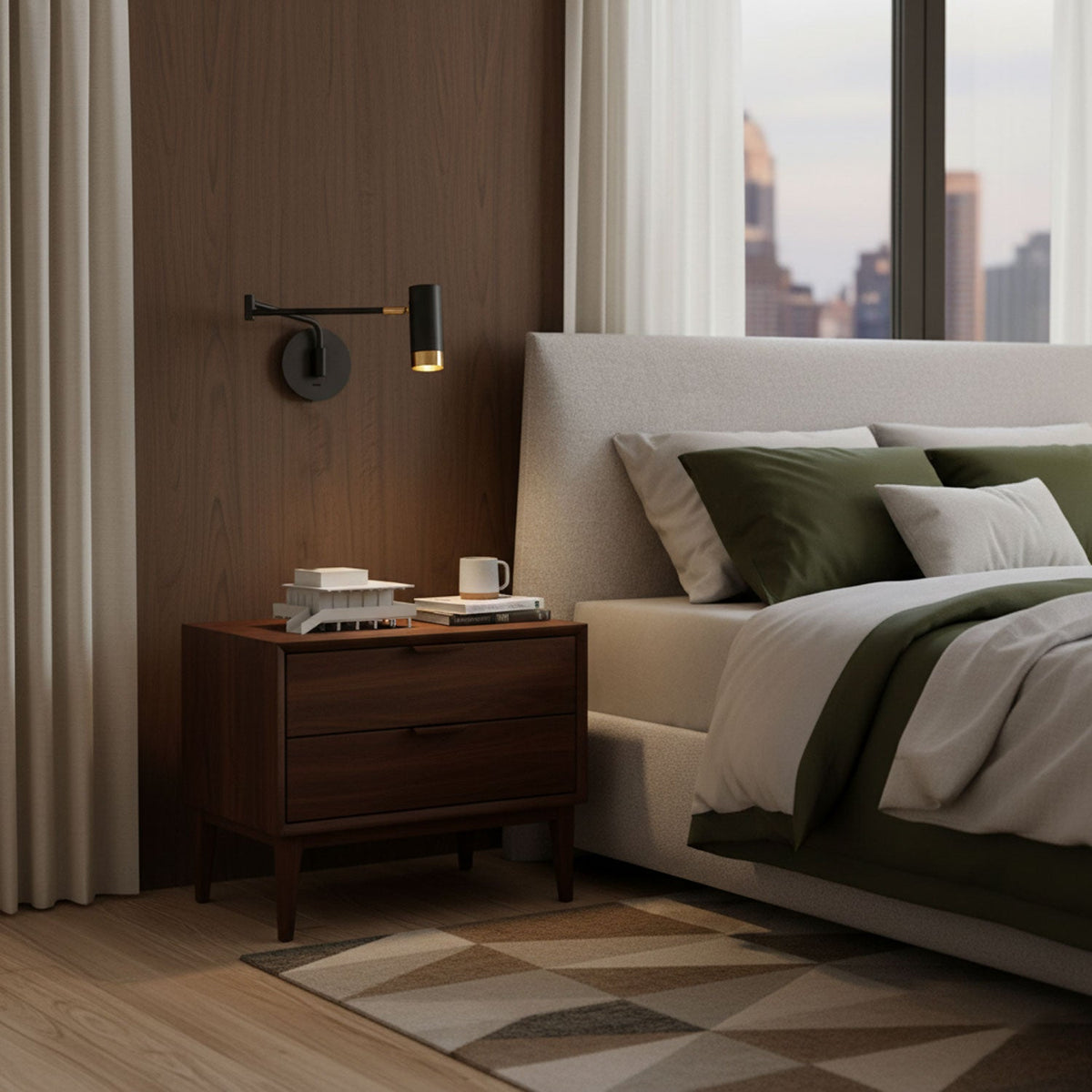 Ridge Arm Wall Lamp with Adjustable Angle