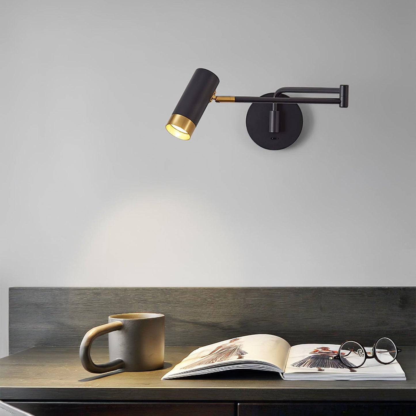 Ridge Arm Wall Lamp with Adjustable Angle