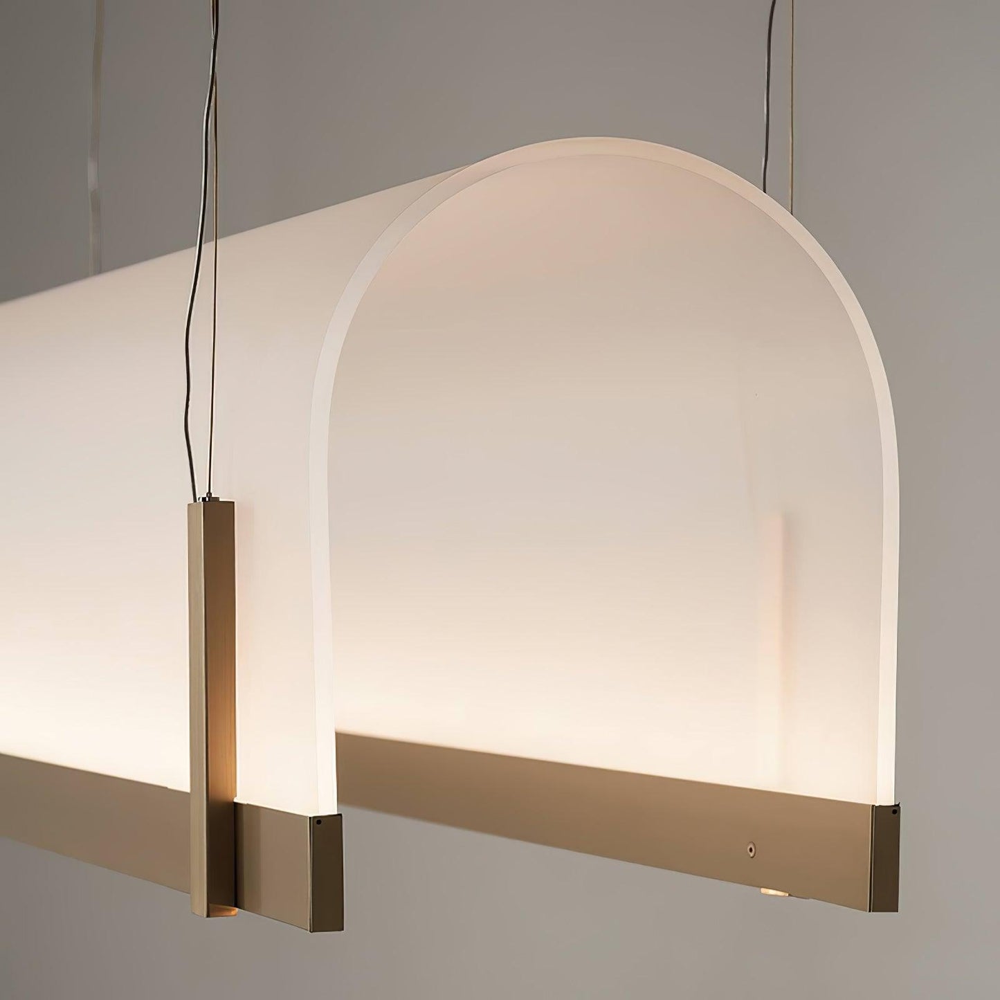 Round Arched Chandelier with Metal Frame — detail view