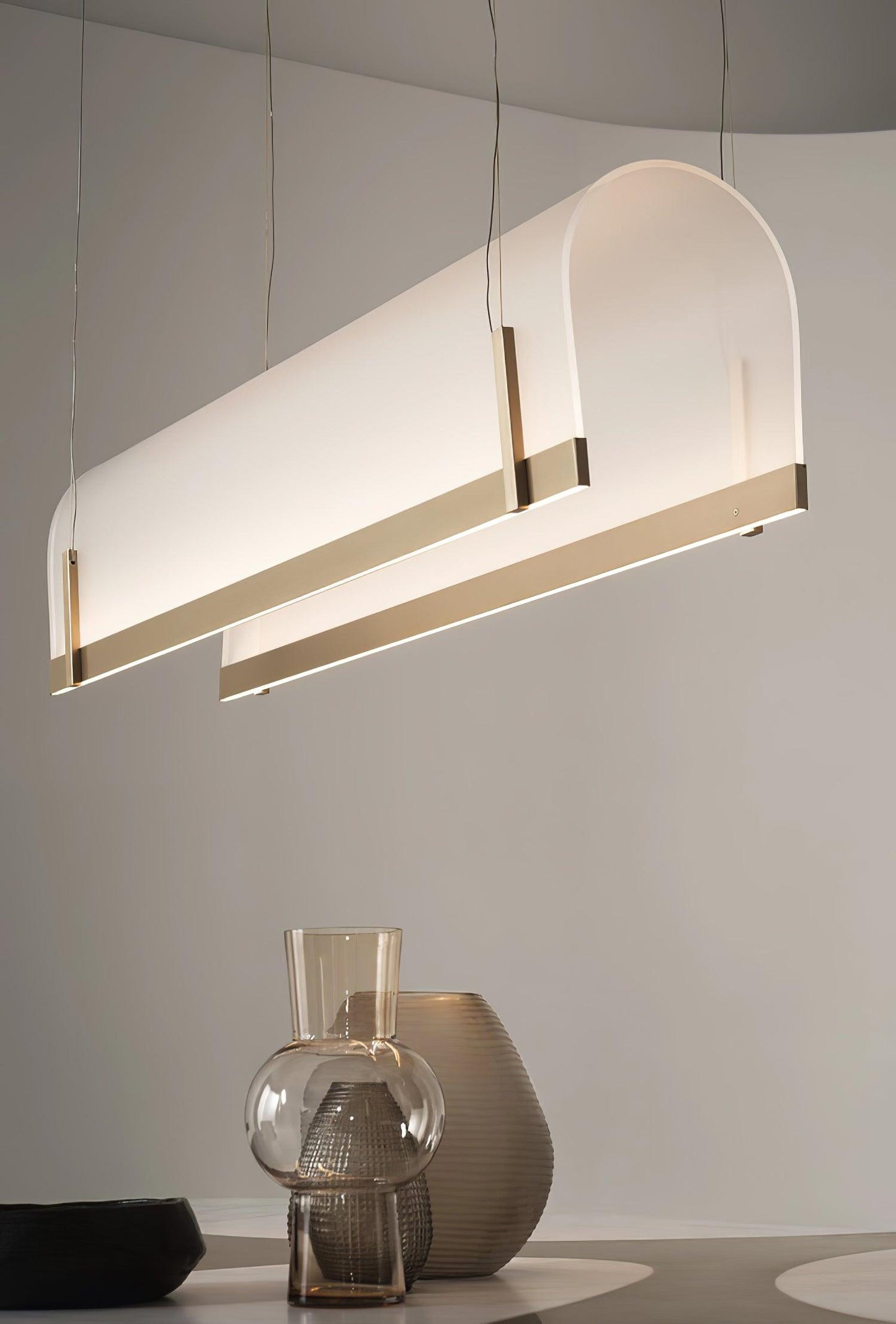 Round Arched Chandelier with Metal Frame — lifestyle view