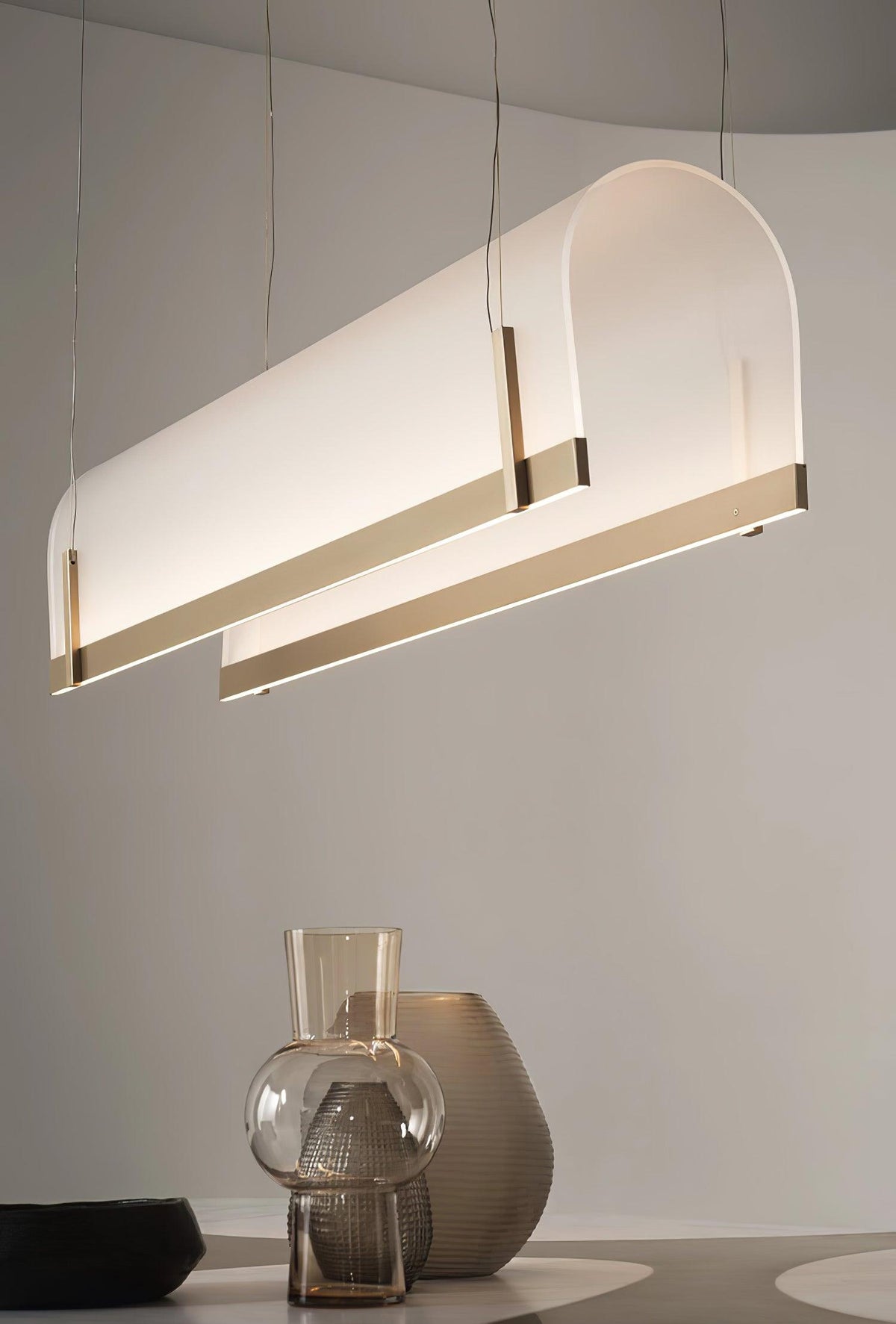 Round Arched Chandelier with Metal Frame — lifestyle view