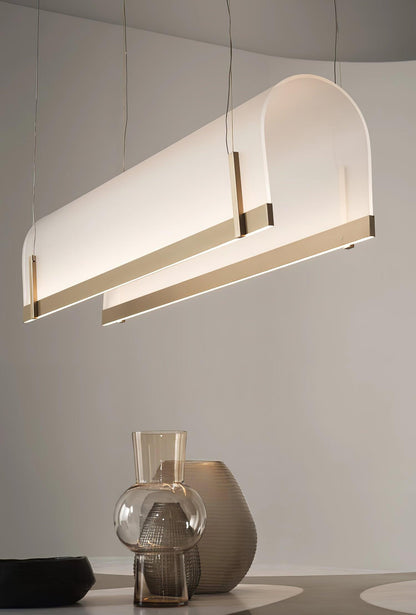 Round Arched Chandelier with Metal Frame — lifestyle view