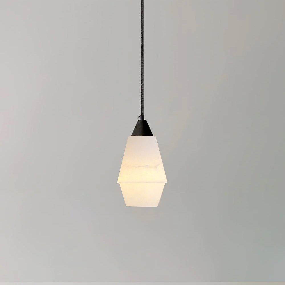 Faceted Alabaster Cluster Chandelier with Adjustable Height
