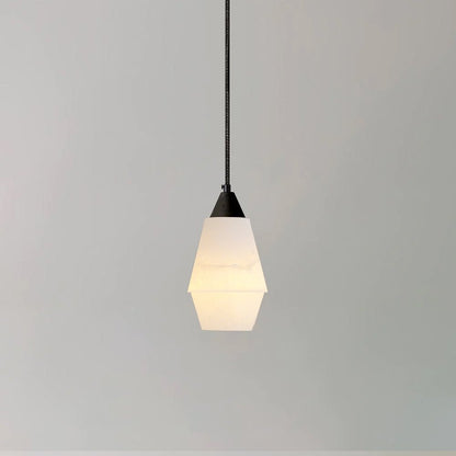 Faceted Alabaster Cluster Chandelier with Adjustable Height