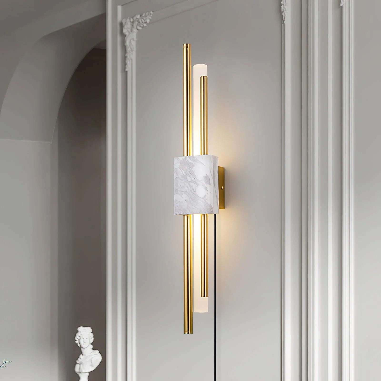 Marble Plug-In Wall Light, Energy Efficient — detail view