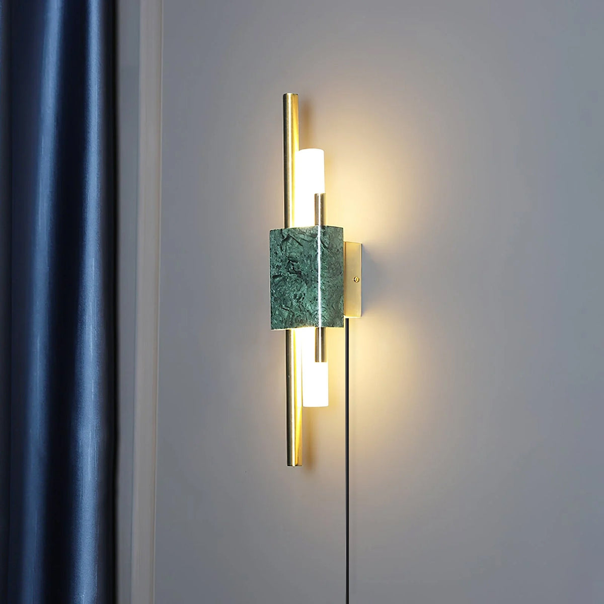 Marble Plug-In Wall Light, Energy Efficient — side view