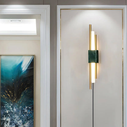 Marble Plug-In Wall Light, Energy Efficient — lifestyle view