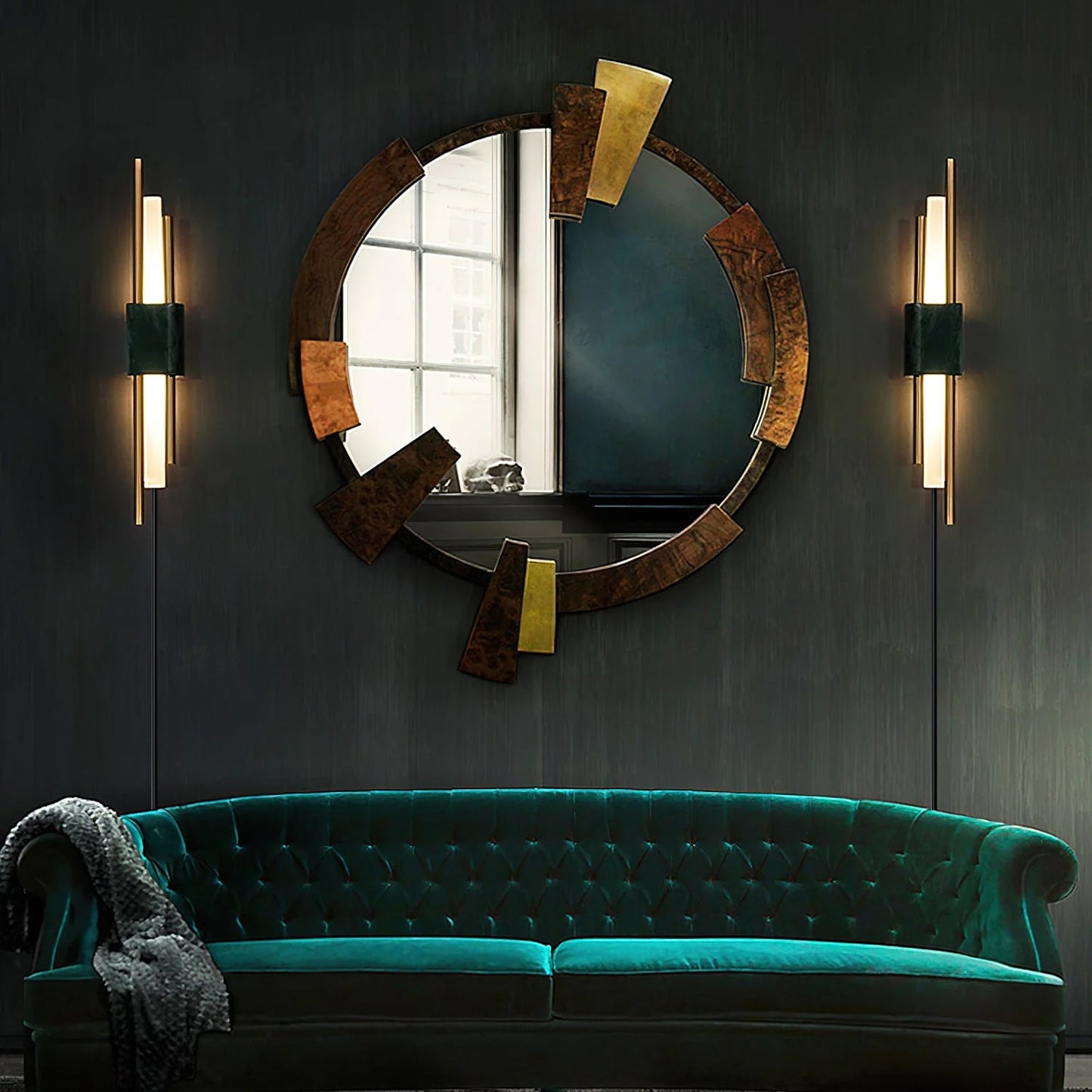 Marble Plug-In Wall Light, Energy Efficient — front view
