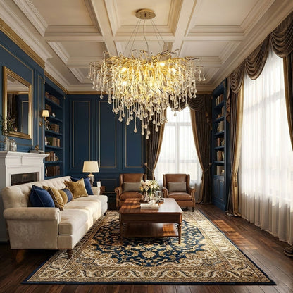 Teardrop Crystal Chandelier with Dimmable Light