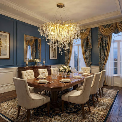Teardrop Crystal Chandelier with Dimmable Light
