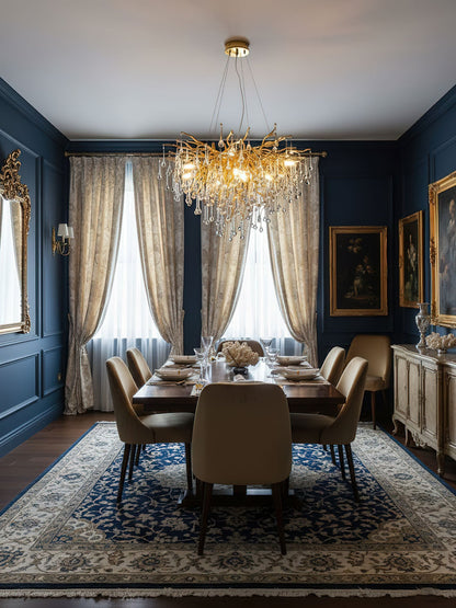 Teardrop Crystal Chandelier with Dimmable Light
