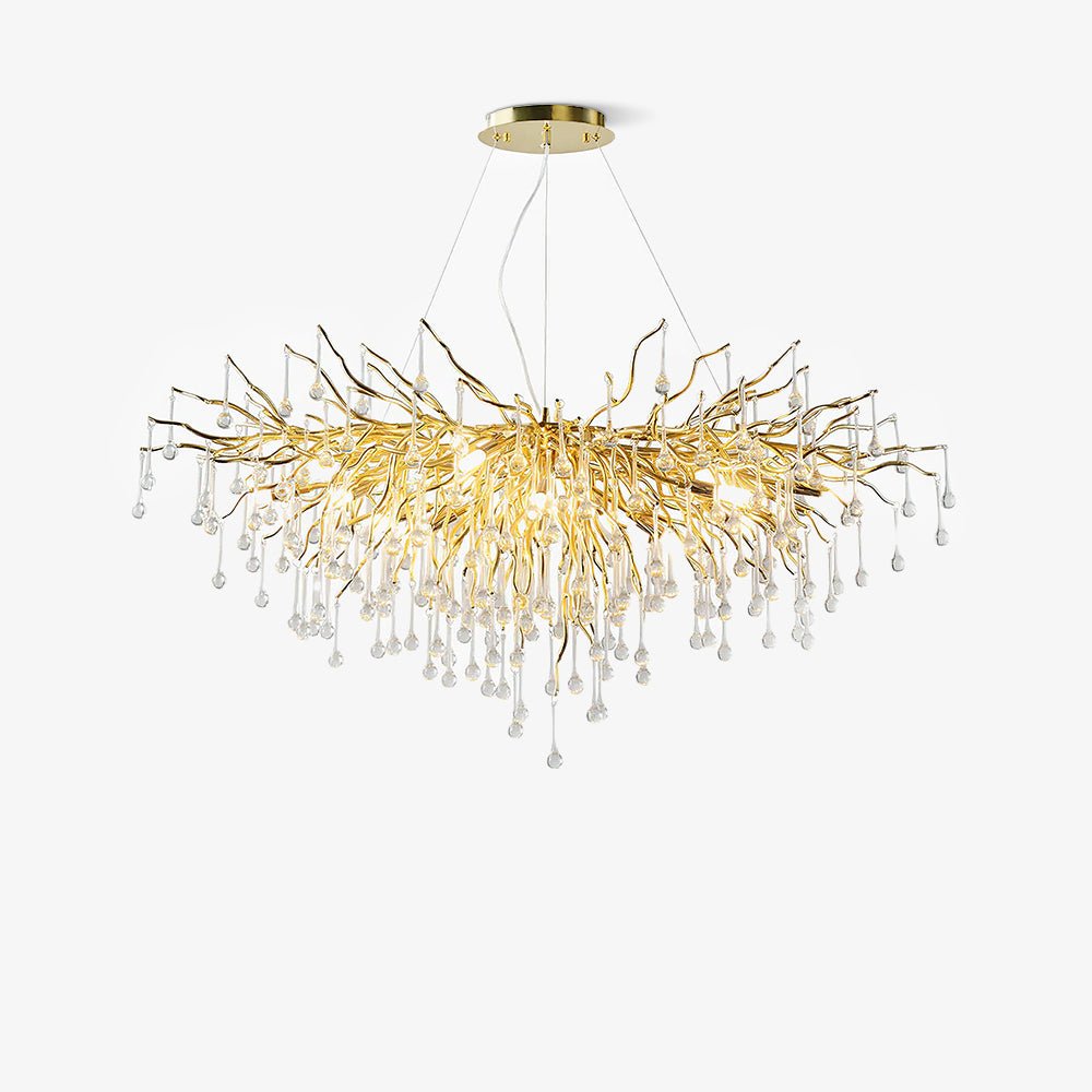 Teardrop Crystal Chandelier with Dimmable Light