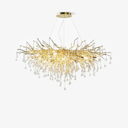 Teardrop Crystal Chandelier with Dimmable Light