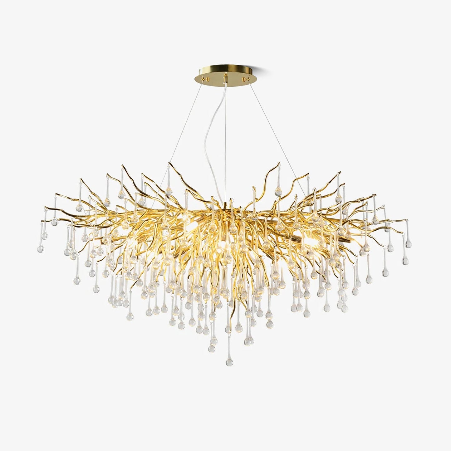 Teardrop Crystal Chandelier with Dimmable Light — front view