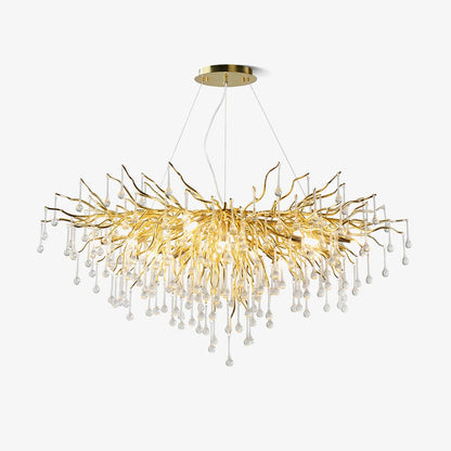 Teardrop Crystal Chandelier with Dimmable Light — front view