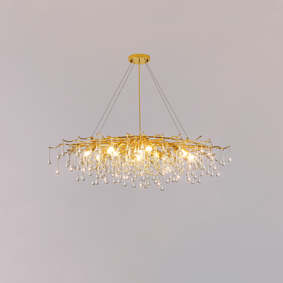 Teardrop Crystal Chandelier with Dimmable Light — lifestyle view