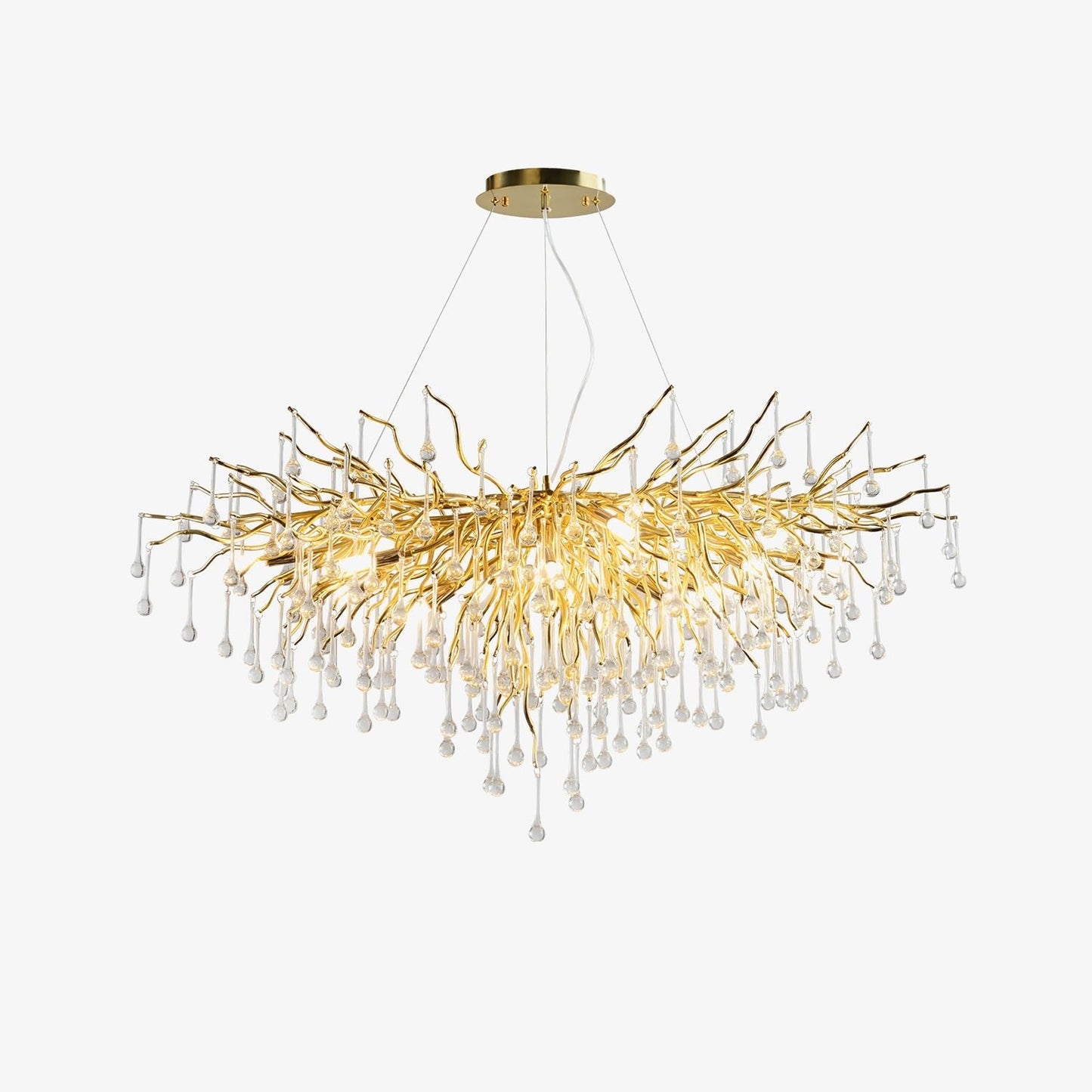 Teardrop Crystal Chandelier with Dimmable Light
