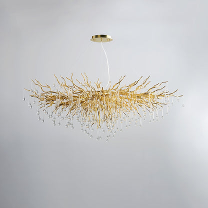 Teardrop Crystal Chandelier with Dimmable Light