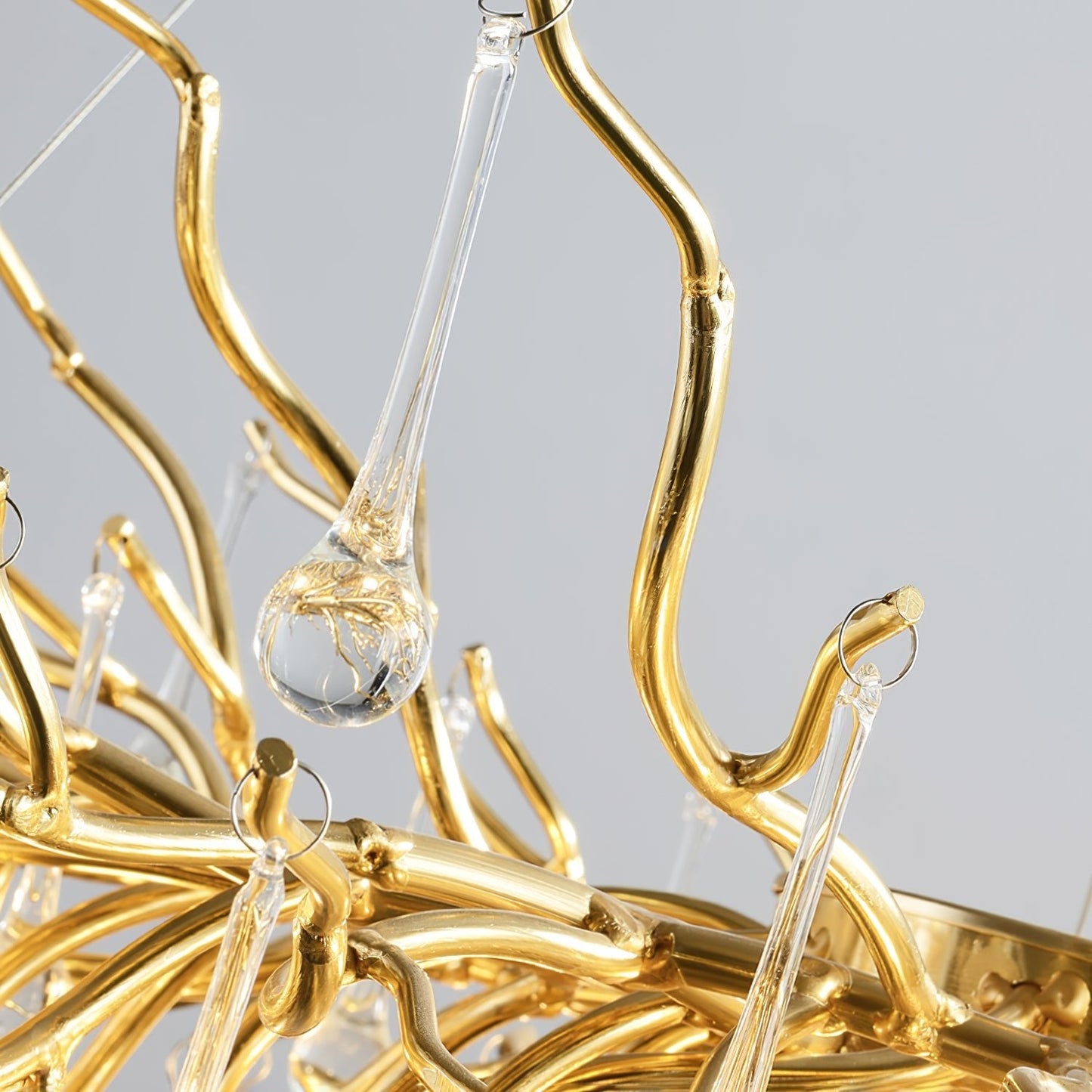 Teardrop Crystal Chandelier with Dimmable Light