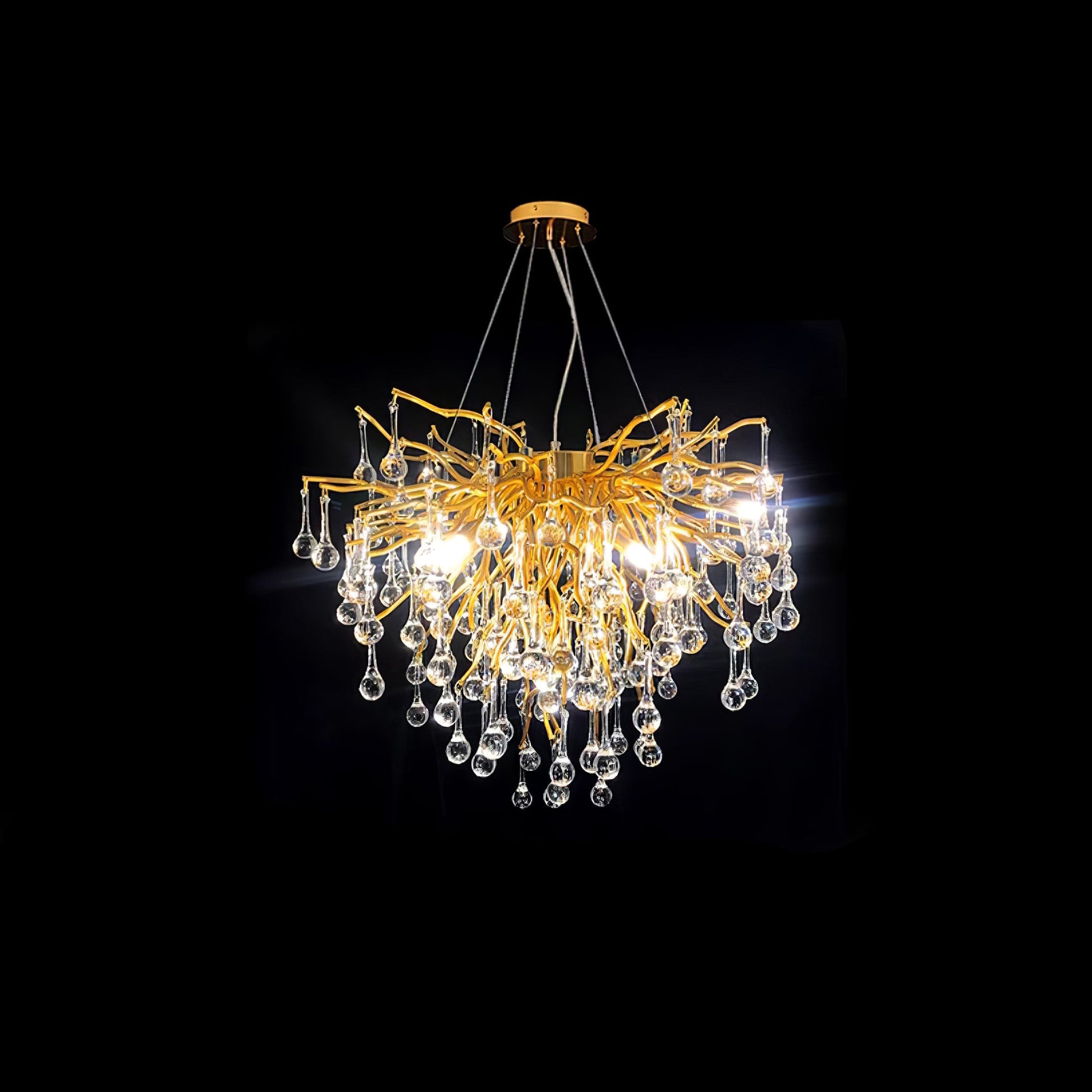 Teardrop Crystal Chandelier with Dimmable Light — front view