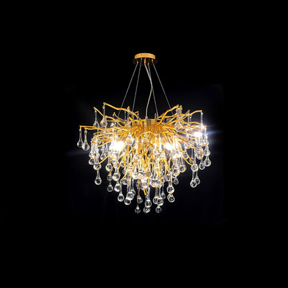 Teardrop Crystal Chandelier with Dimmable Light — front view