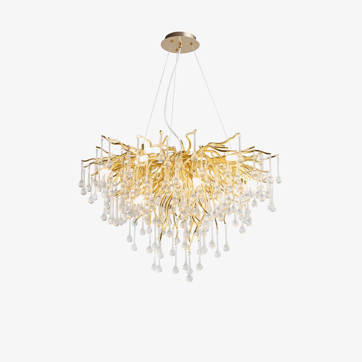 Teardrop Crystal Chandelier with Dimmable Light