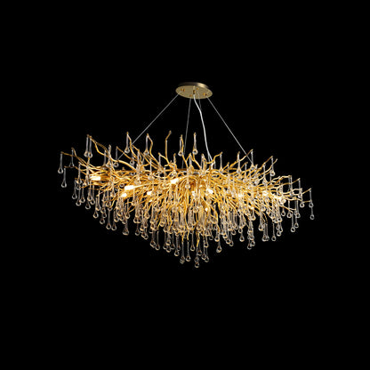 Teardrop Crystal Chandelier with Dimmable Light