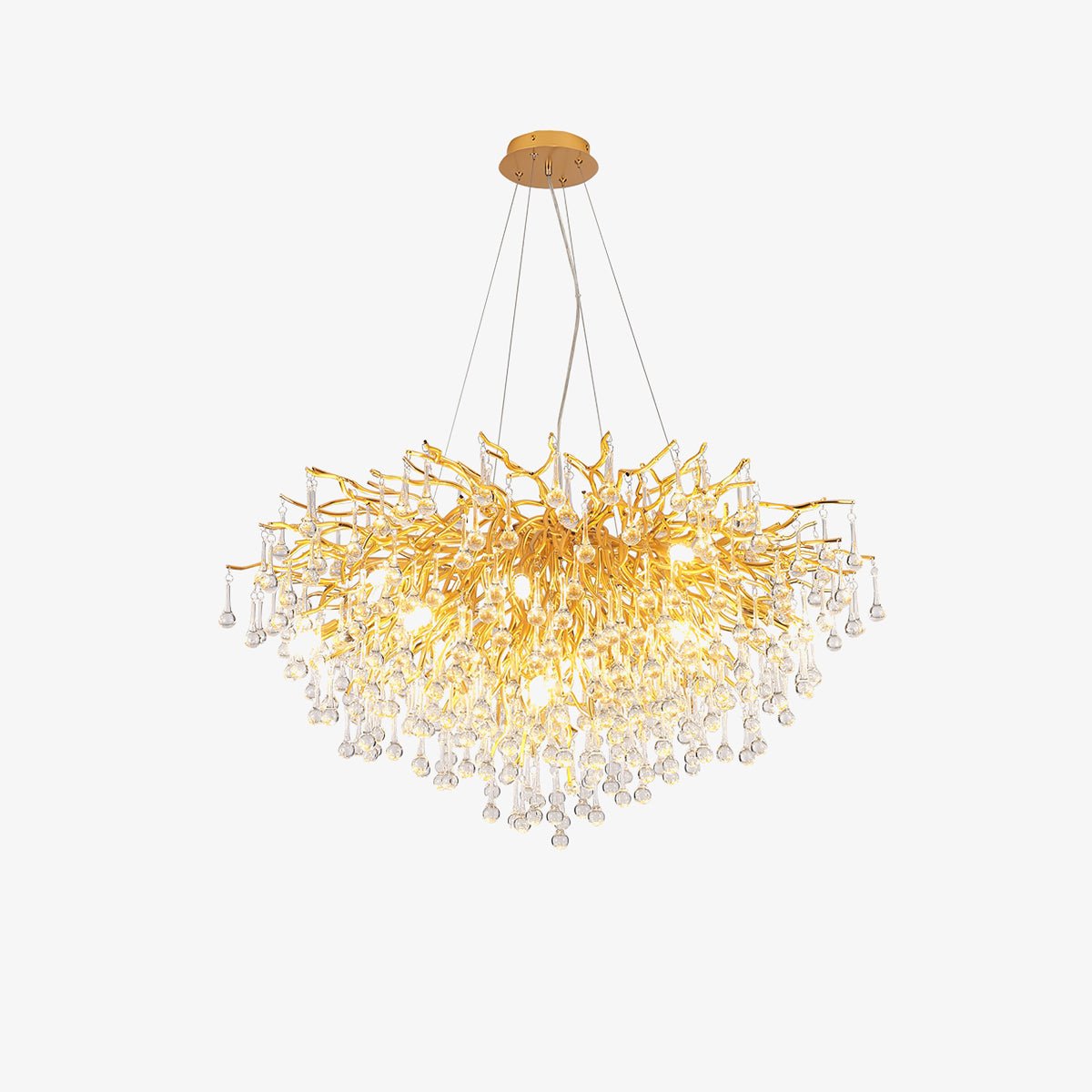Teardrop Crystal Chandelier with Dimmable Light