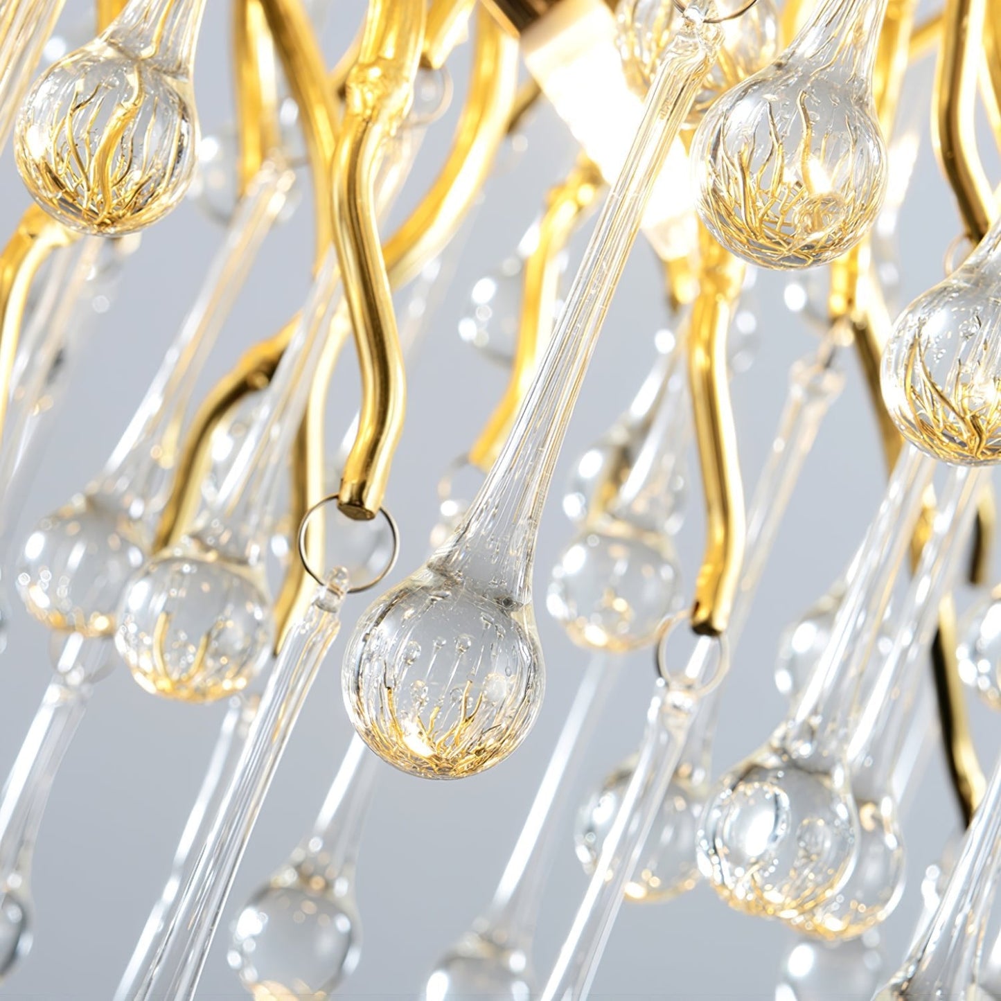 Teardrop Crystal Chandelier with Dimmable Light