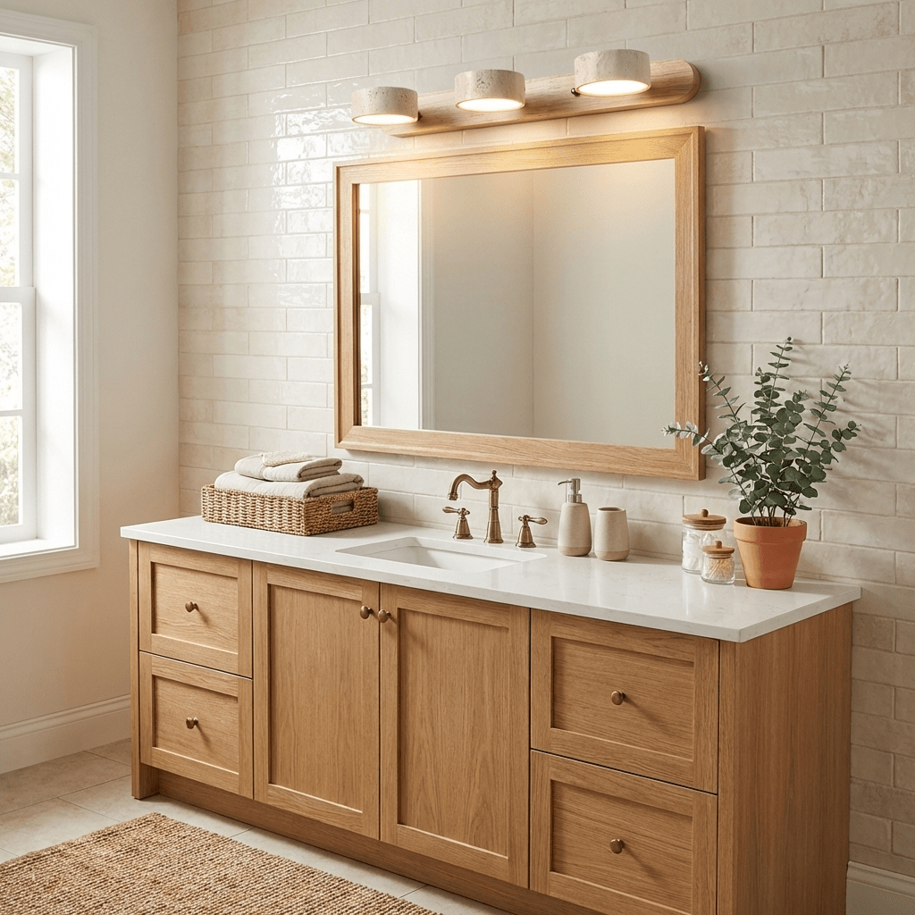 Travertine Wall Light, Multi-Light Design — lifestyle view