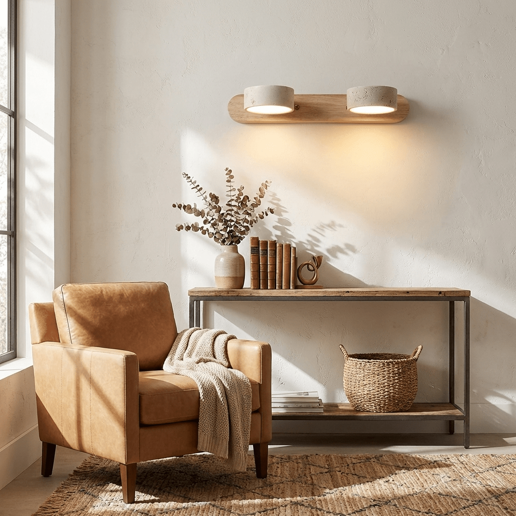 Travertine Duo Rechargeable Wall Light