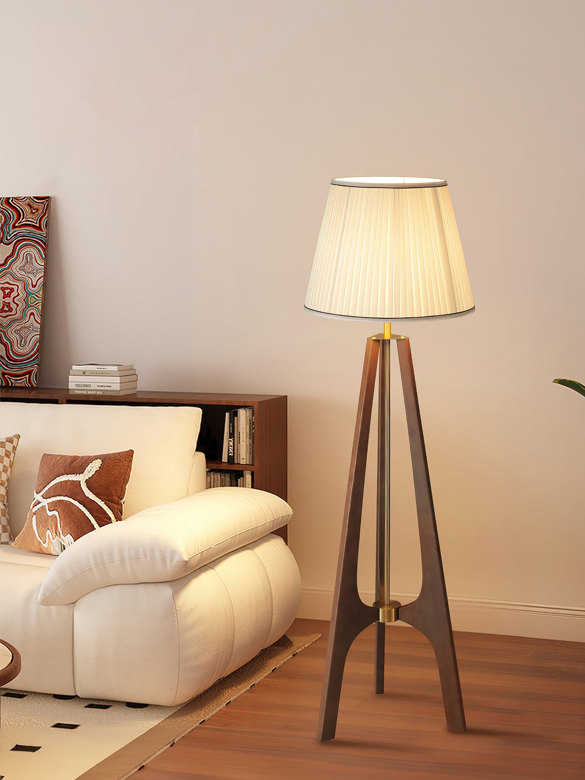 Tripod Floor Lamp, Soft Warm Light — alternate angle