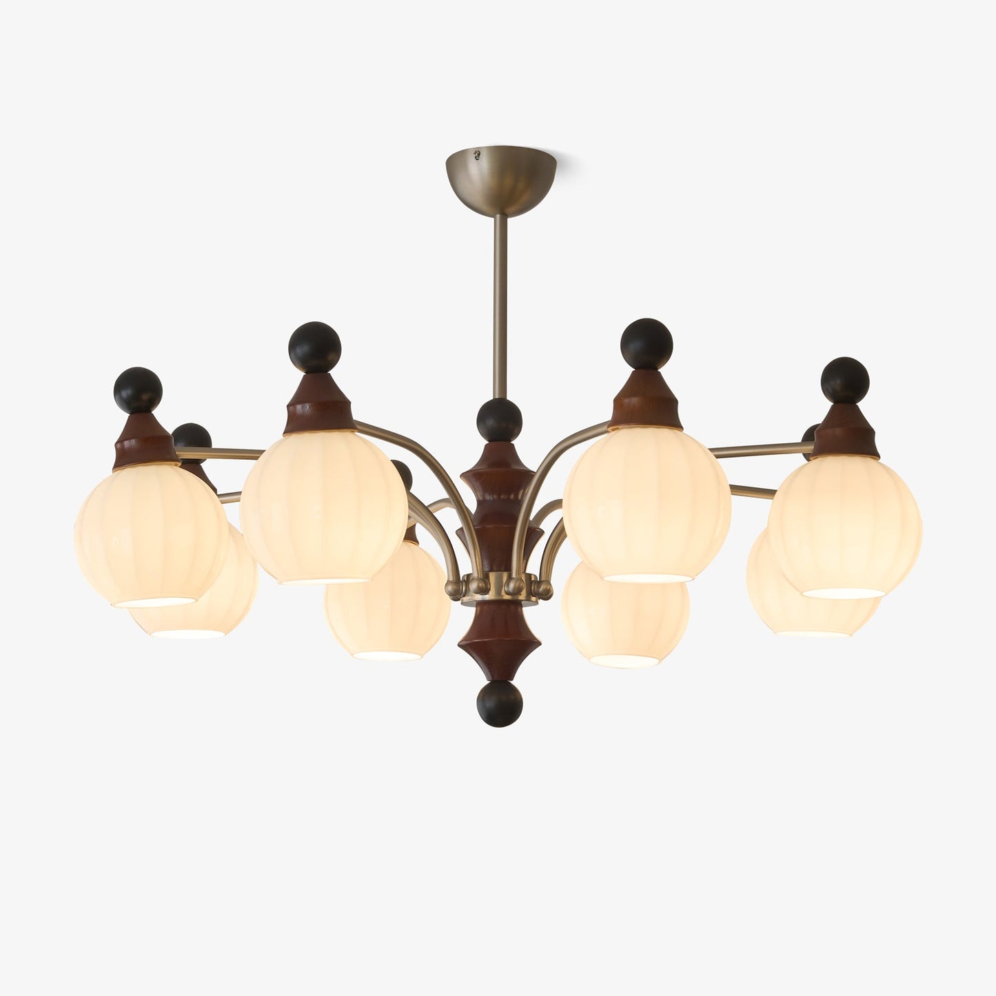Walnut Chandelier with Adjustable Height — alternate angle