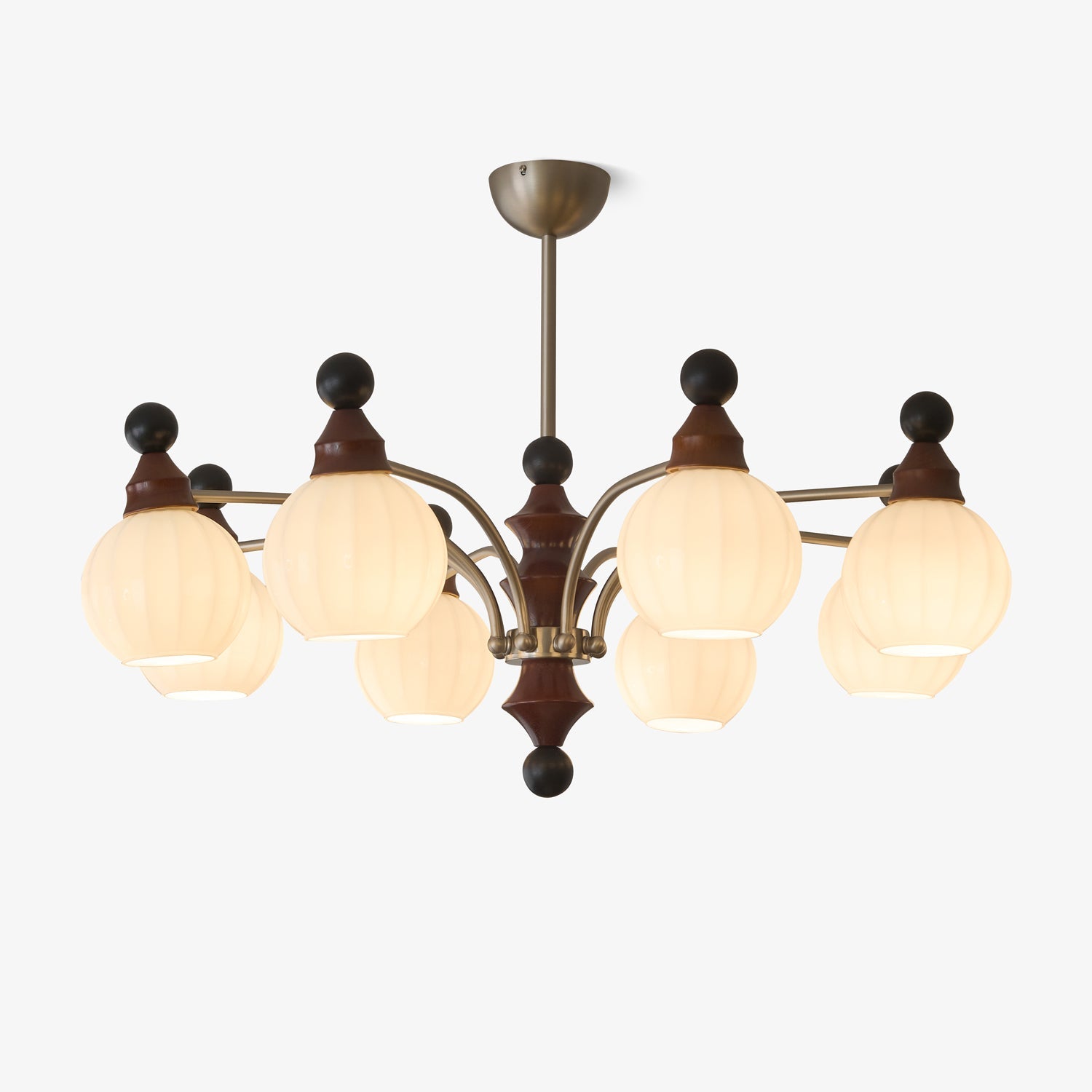 Walnut Chandelier with Adjustable Height — alternate angle