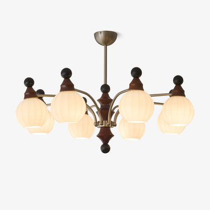 Walnut Chandelier with Adjustable Height — alternate angle