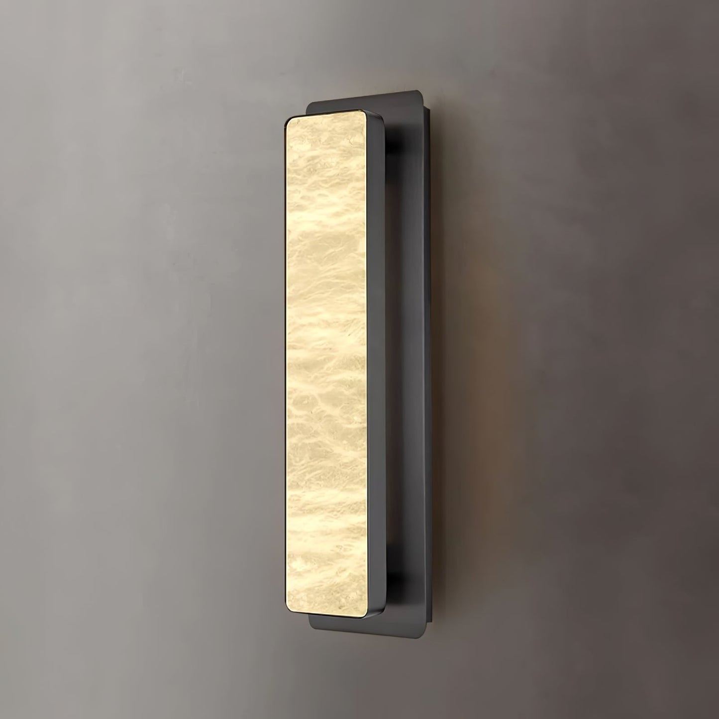 Alabaster Wall Light with Soft Ambient Glow — side view