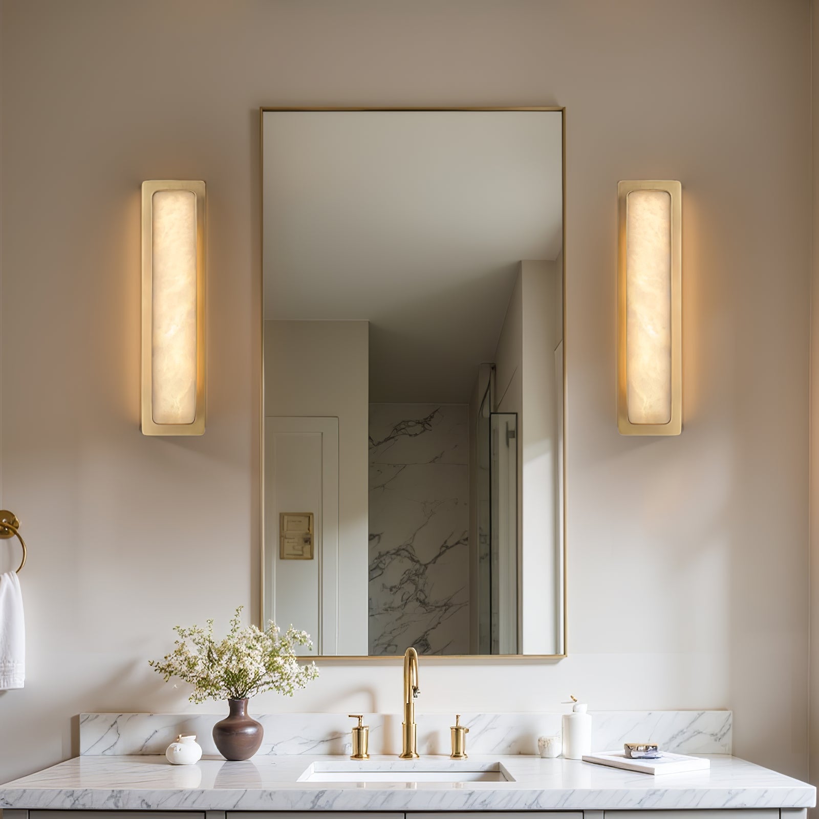 Alabaster Wall Light with Soft Ambient Glow — alternate angle