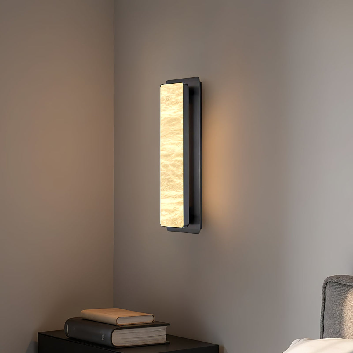 Alabaster Wall Light with Soft Ambient Glow — lifestyle view