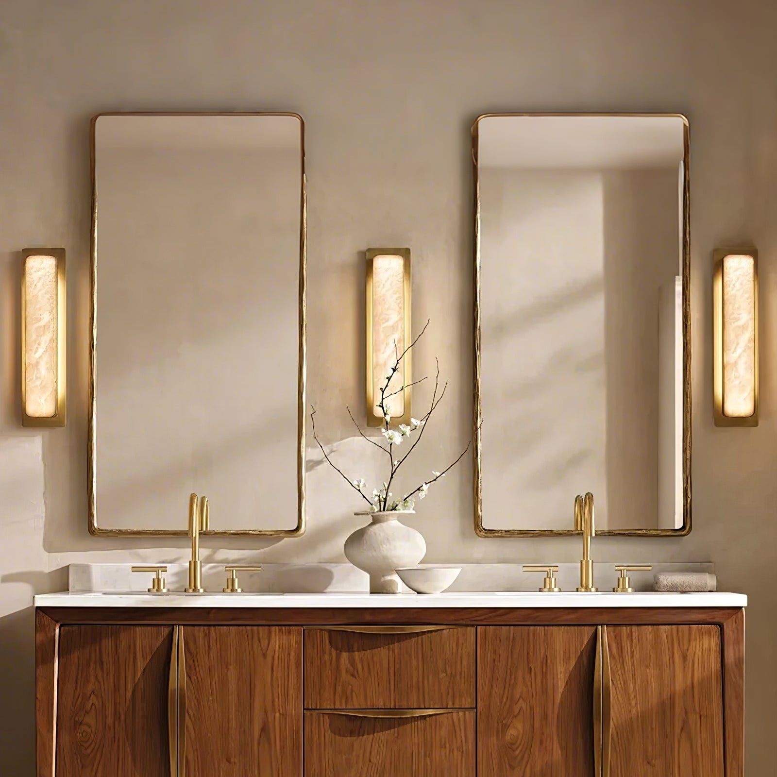 Alabaster Wall Light with Soft Ambient Glow — front view