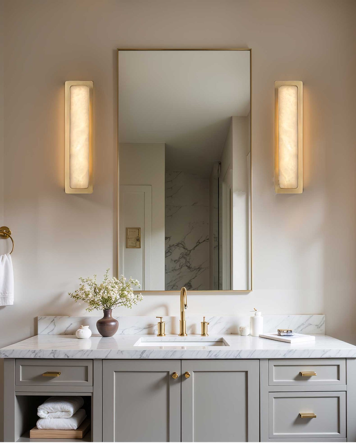 Alabaster Wall Light with Soft Ambient Glow
