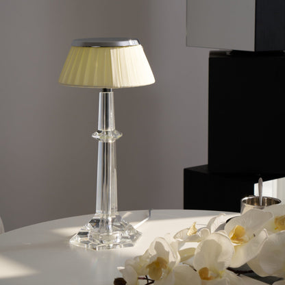 Chrome & Glass Table Lamp with Adjustable Brightness