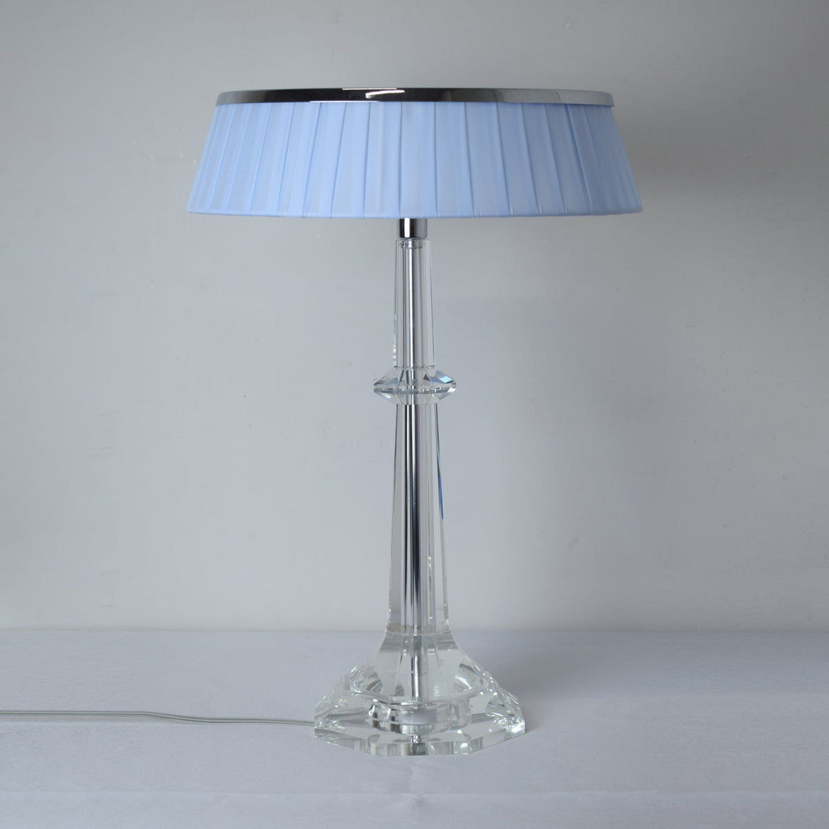 Chrome & Glass Table Lamp with Adjustable Brightness