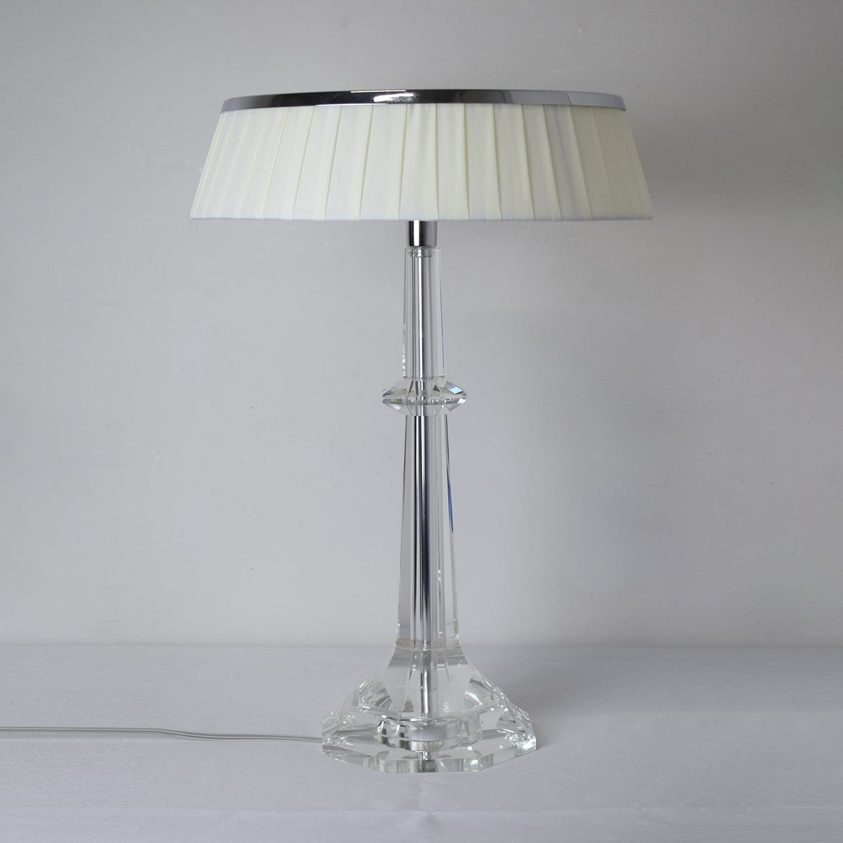 Chrome & Glass Table Lamp with Adjustable Brightness